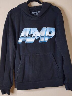 AMP Any Means Possible Men's Pullover Hoodie Size Medium Unisex Black